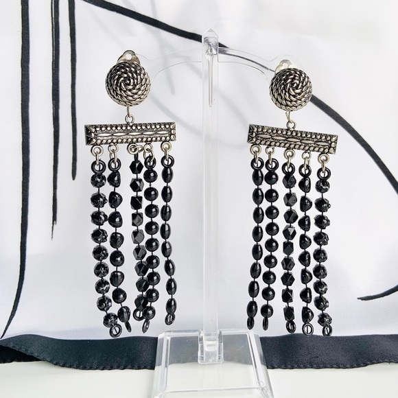 Vintage West Germany funky dangle clip earrings - Picture 2 of 6